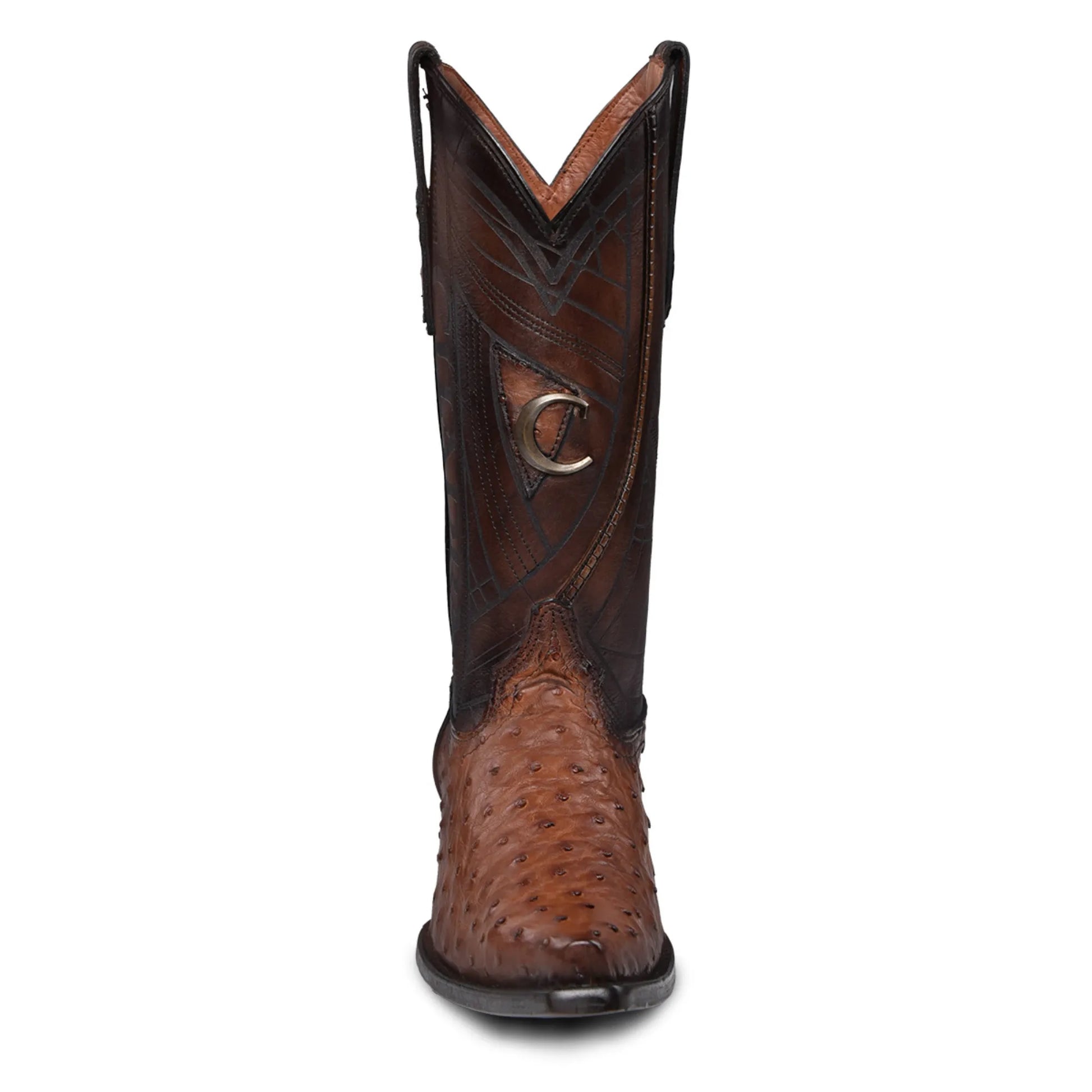Brown Ostrich Boots for Men: Western Style, Snip Toe, Easy Slip On - Men Cuadra Boot CU839 - El Rodeo Western Boutique