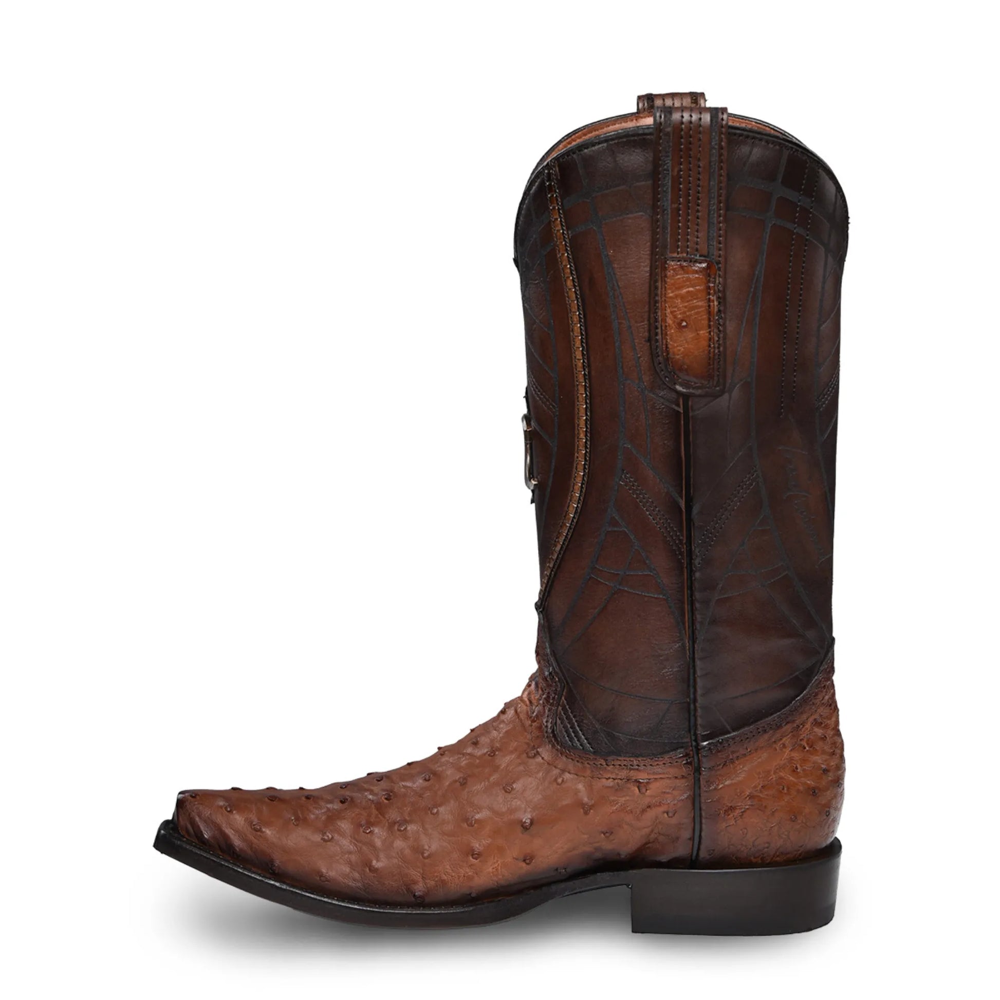 Brown Ostrich Boots for Men: Western Style, Snip Toe, Easy Slip On - Men Cuadra Boot CU839 - El Rodeo Western Boutique