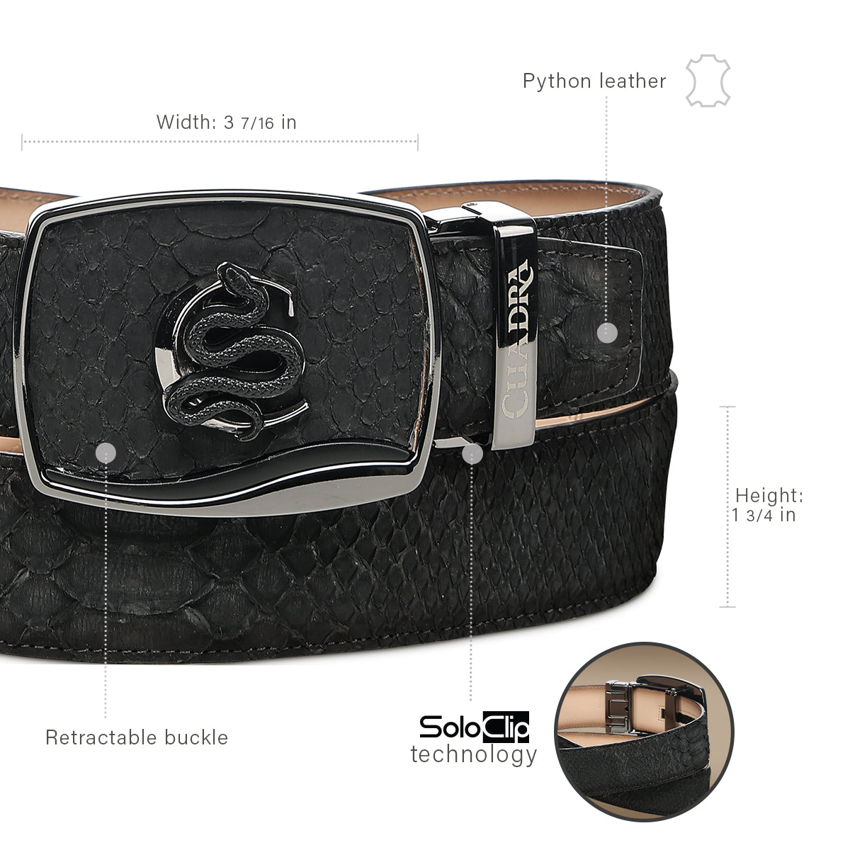 Men Cuadra Python Belt BC483