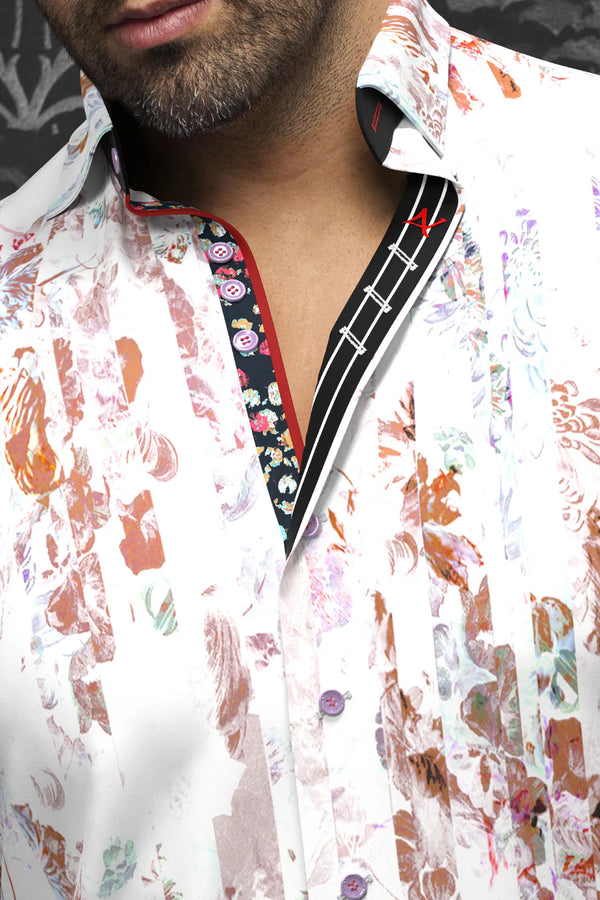 Men Au Noir Woven Shirt Suarez White/Beige