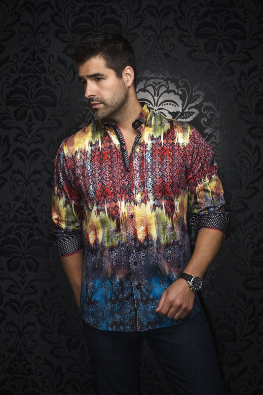Men Au Noir Woven Shirt Darrell Multi
