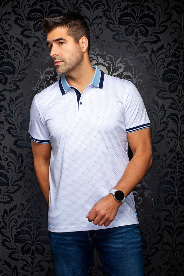 Men Au Noir Polo Darren White Blue