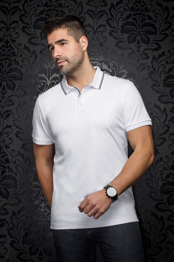 Men Au Noir Polo Dellario White