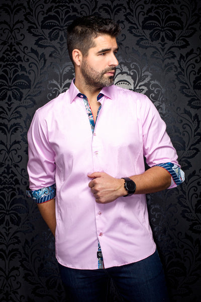 Men Au Noir Woven Shirt Dolto Pink