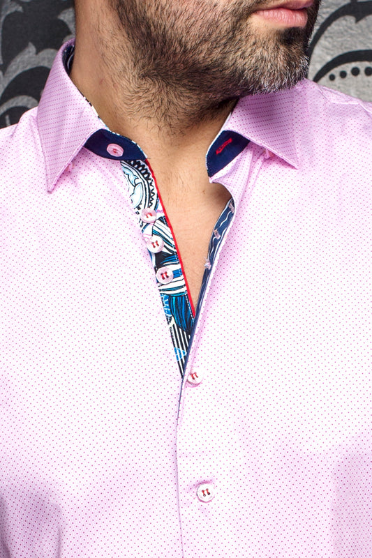 Men Au Noir Woven Shirt Dolto Pink