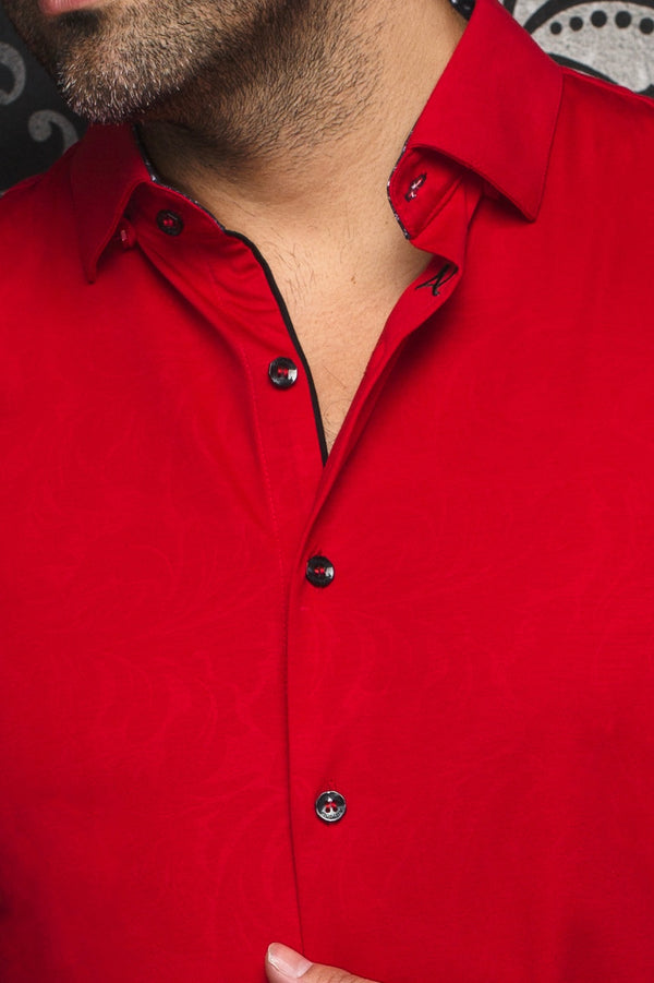 Men Au Noir Knit Shirt Dunn Red