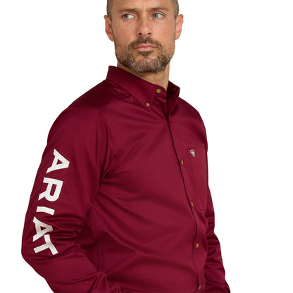 Men Ariat Shirt Logo Burgundy 10034233