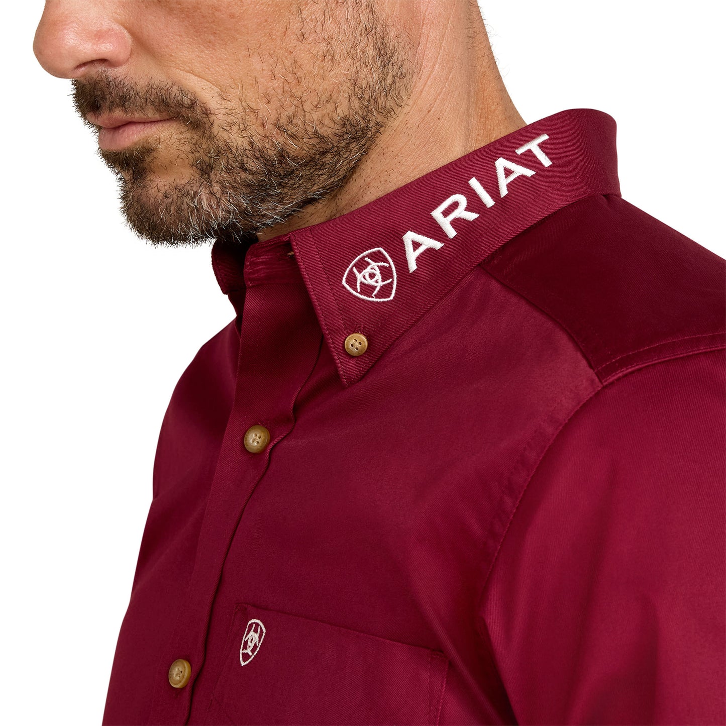 Men Ariat Shirt Logo Burgundy 10034233