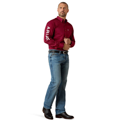 Men Ariat Shirt Logo Burgundy 10034233