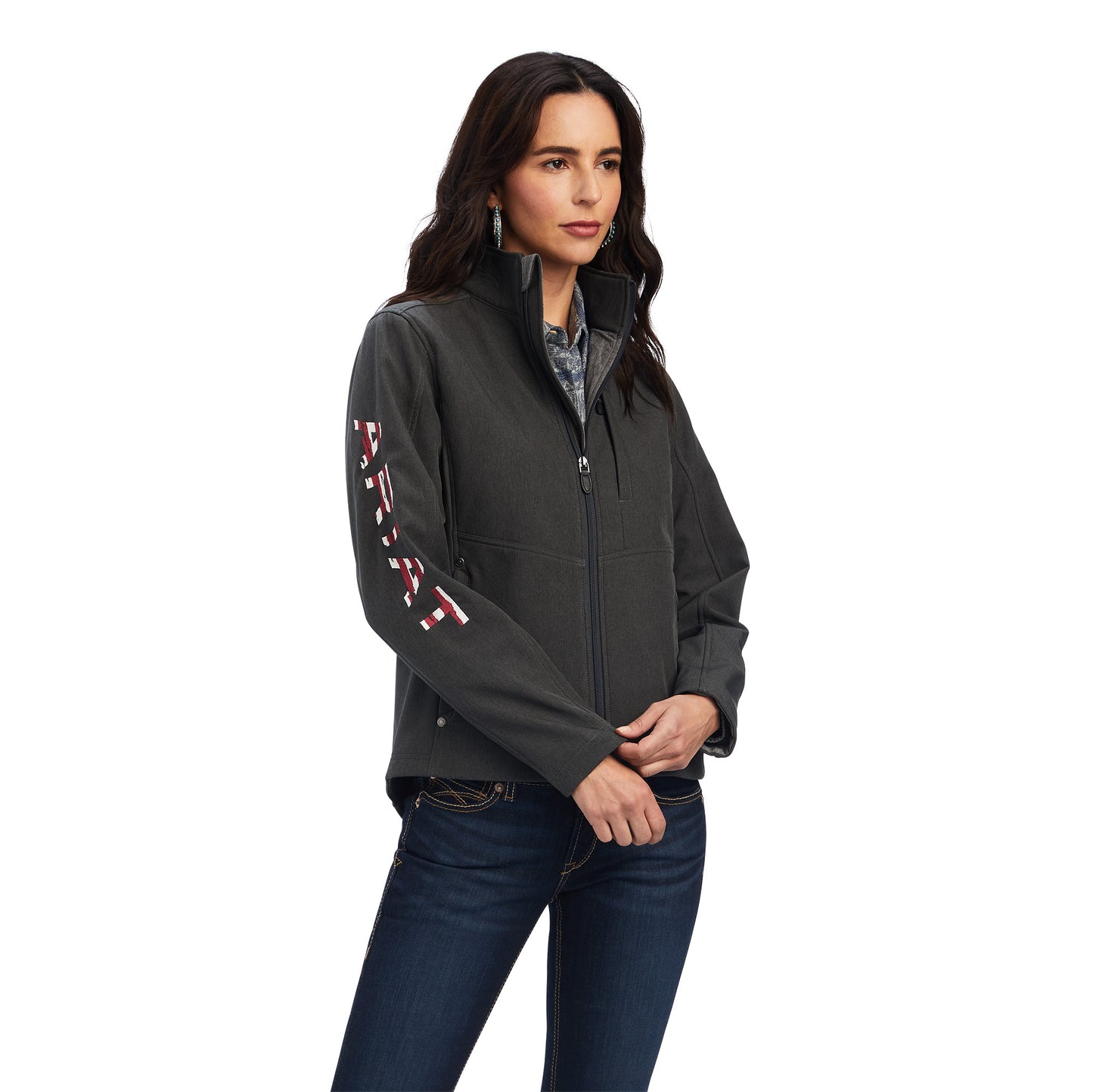 Women Ariat Softshell American Flag Jacket 10041438