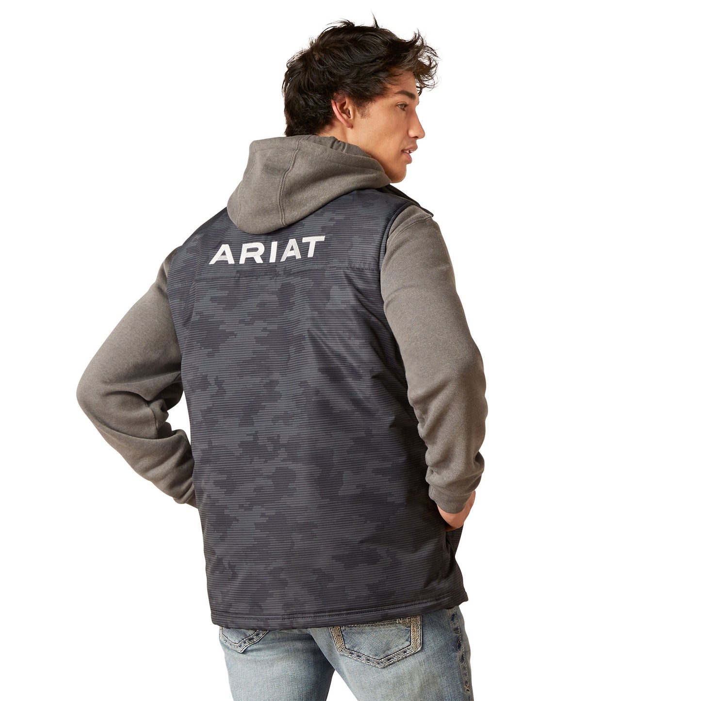 Men Ariat Vest Team Logo Ebony Camo 10046719