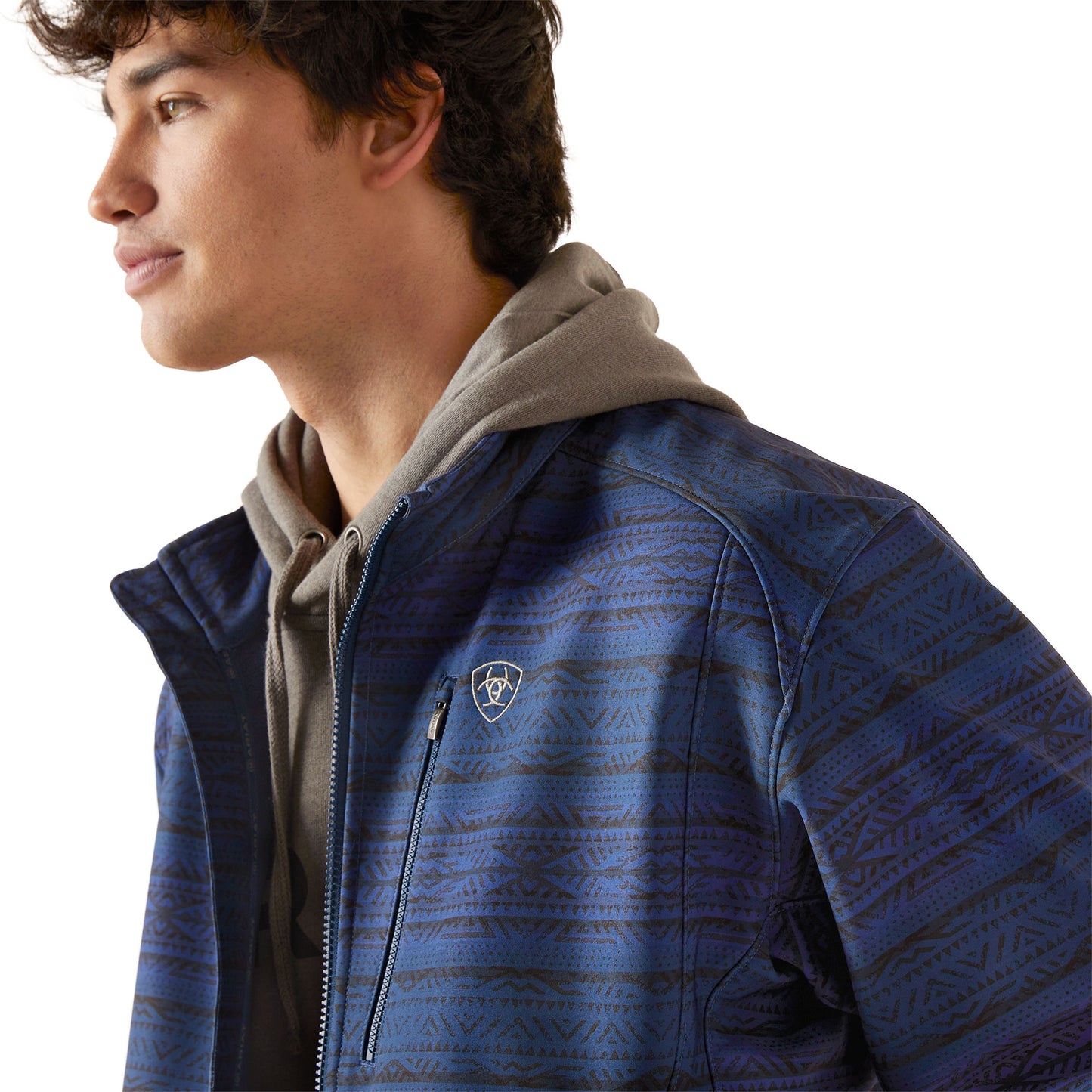 Men Ariat Jacket Softshell Logo Blue 10046789