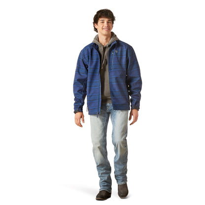 Men Ariat Jacket Softshell Logo Blue 10046789