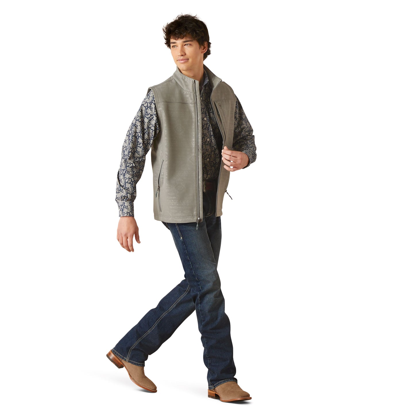 Men Ariat Vest Vernon Jetty Gray 10046791