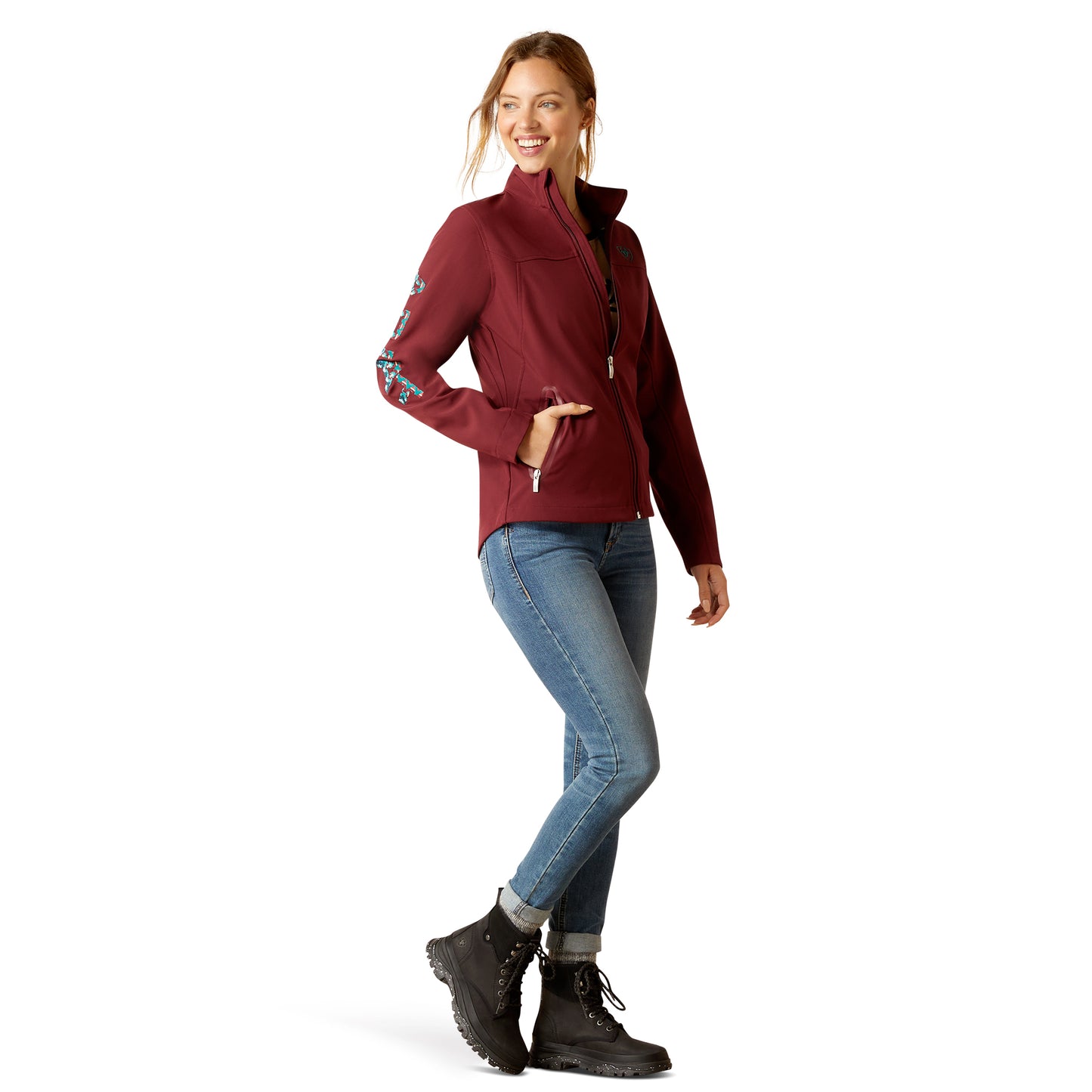 Women Ariat Jacket Team Softshell Port/Baja 10046690