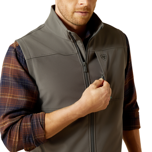 Men Ariat Vest Vernon Grey Softshell 10062362