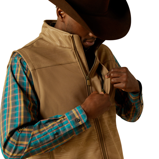 Men Ariat Vest Vernon Khaki Softshell 10062391