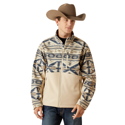 Men Ariat Jacket Logo Softshell White Pepper 10062581