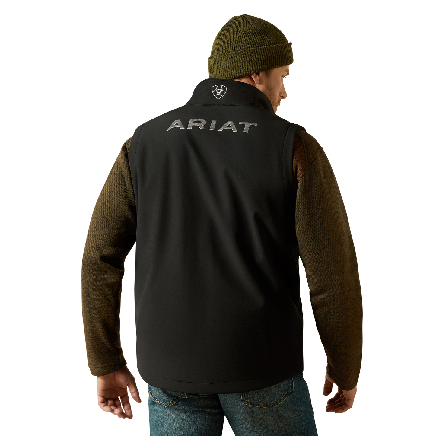 Men Ariat Vest Logo Softshell Black 10062587