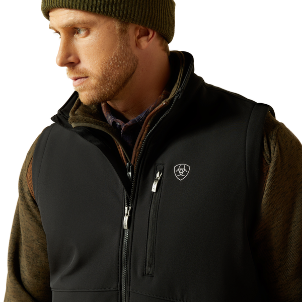 Men Ariat Vest Logo Softshell Black 10062587