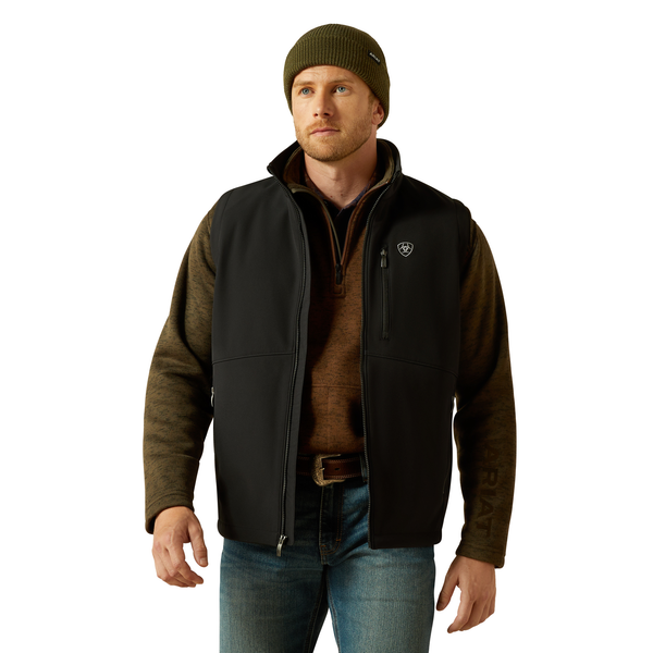 Men Ariat Vest Logo Softshell Black 10062587