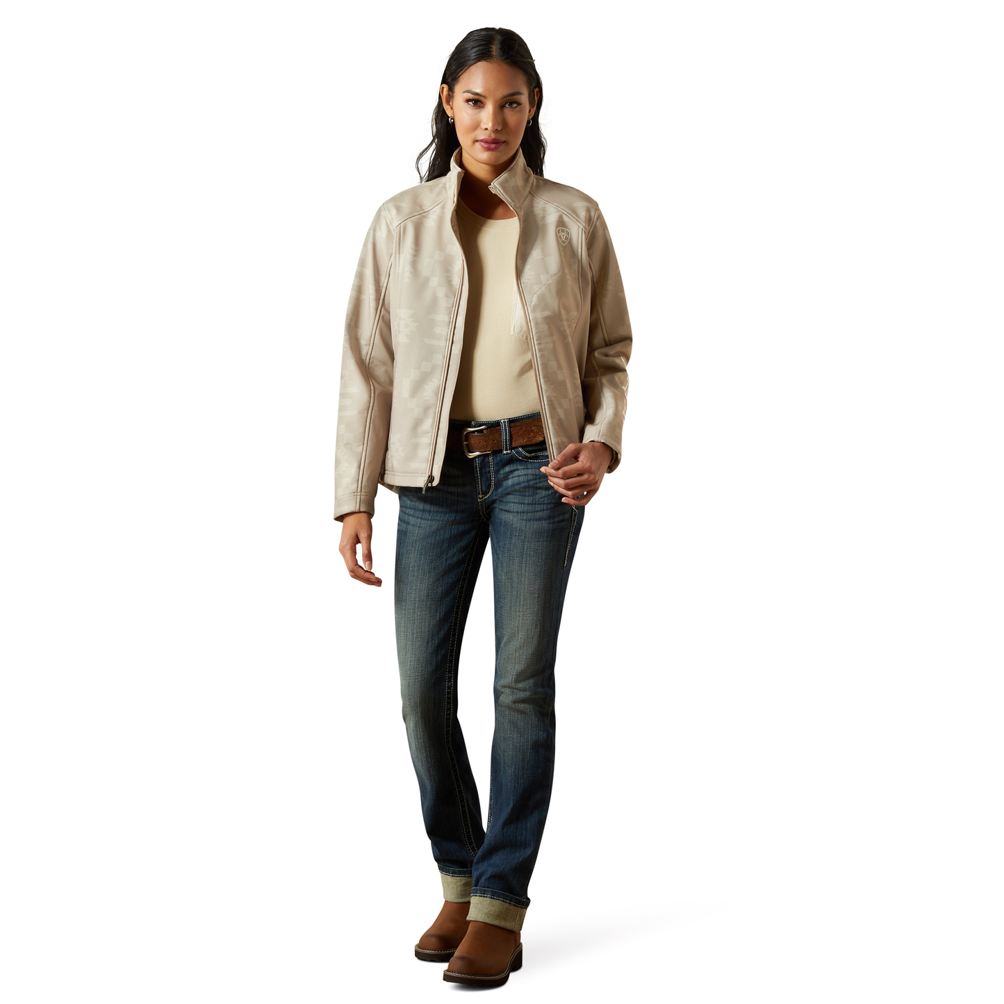 Women Ariat Jacket Logo Softshell Cross Stitch 10062212