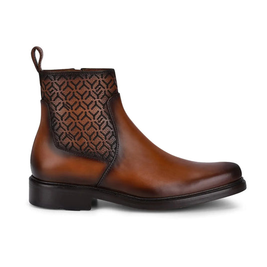Handcrafted Leather Ankle Boot – Chelsea Style with Round Toe and Laser Edge - Men Franco Cuadra Boot FC630 - El Rodeo Western Boutique