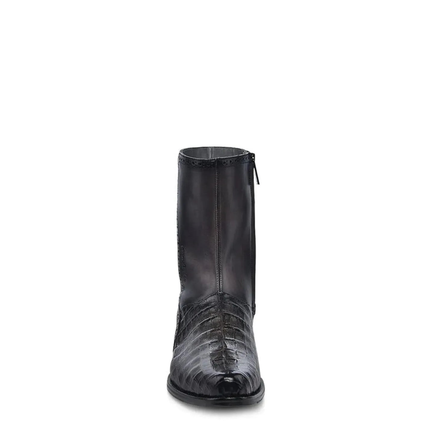 Exotic Boots for Men: Black Leather Slip-On Cowboy Boots - Men Franco Cuadra Boot FC864 - El Rodeo Western Boutique