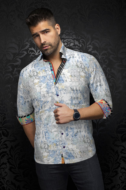 Men Au Noir Knit Shirt Gomeran White