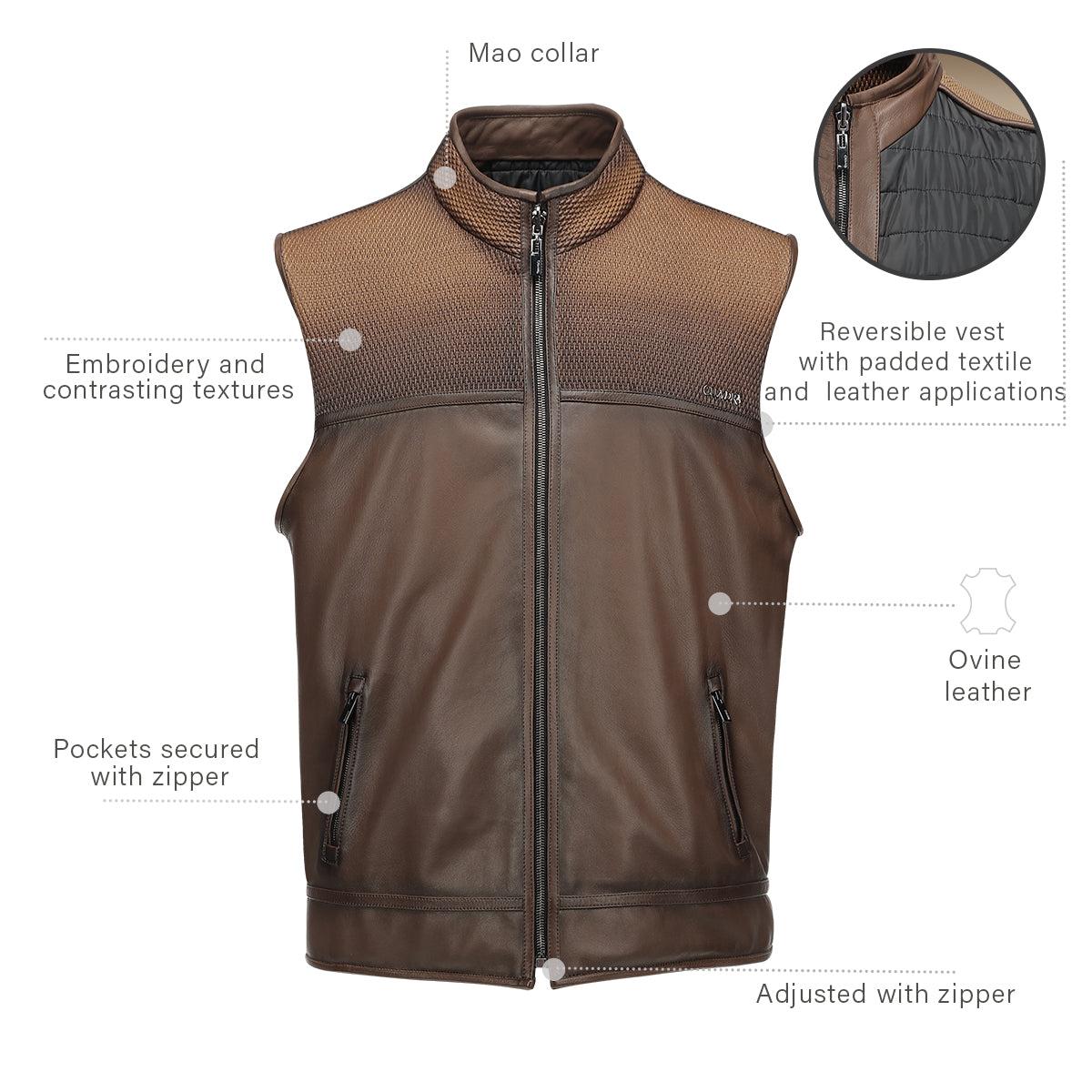 Men Cuadra Lamb Duna Vest JC360