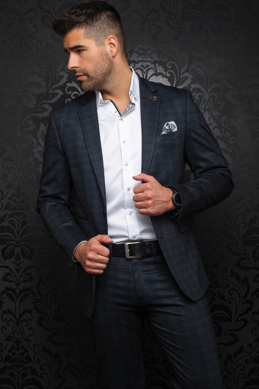 Men Au Noir Blazer Henry Charcoal