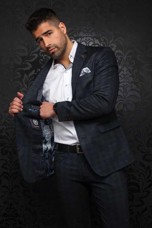Men Au Noir Blazer Henry Charcoal