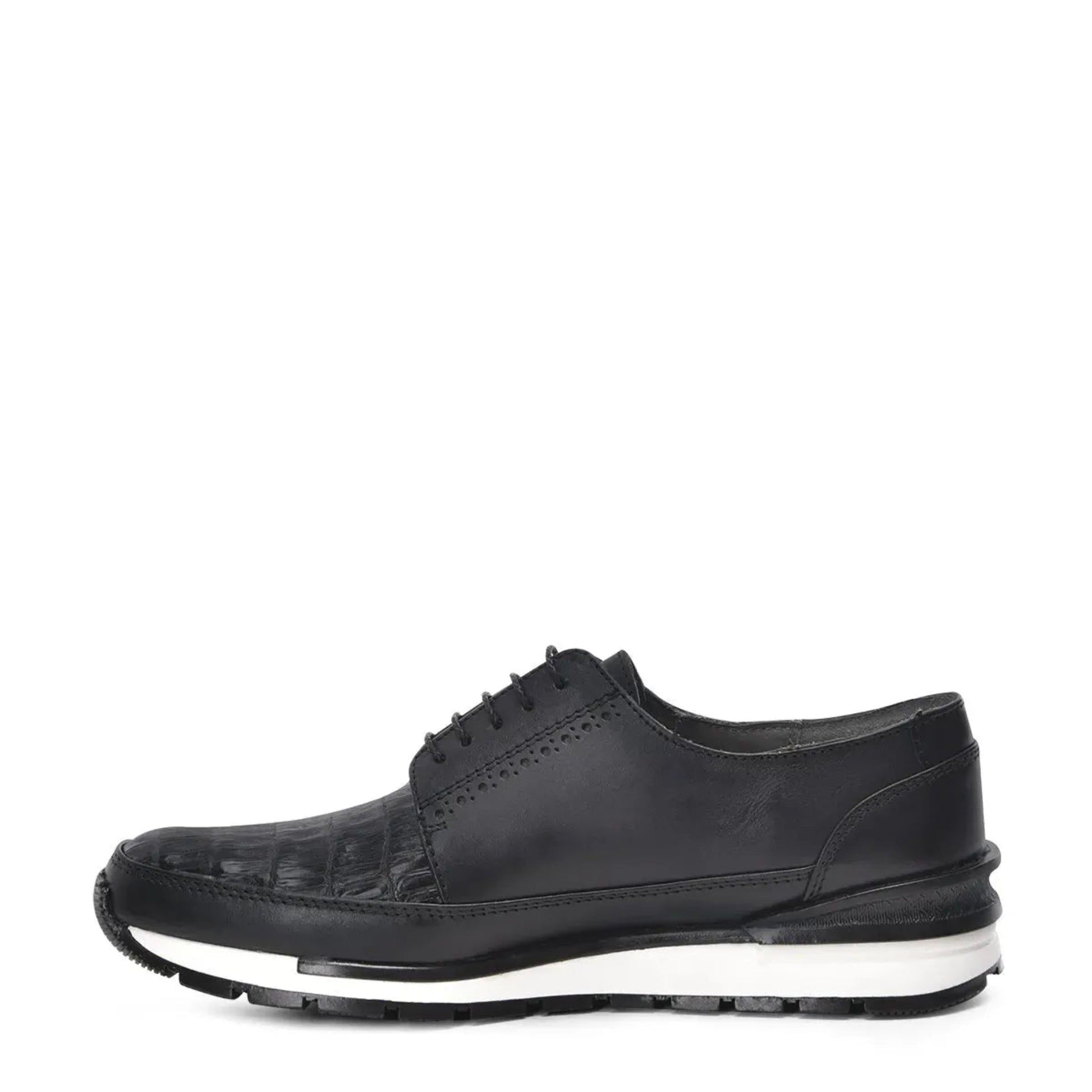 Black Exotic Leather Sneakers for Men – Elevate Your Look with Alligator Accents - Men Franco Cuadra Boot FC812 - El Rodeo Western Boutique