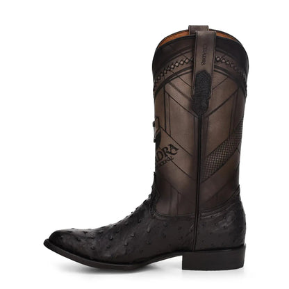 Men’s Ostrich Full Quill Boots with Classic Round Toe for Unmatched Elegance - Men Cuadra Boot CU554 - El Rodeo Western Boutique