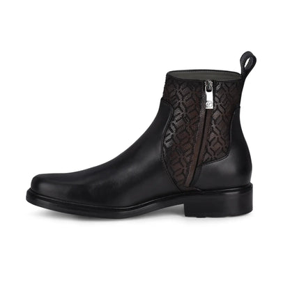 Round Toe Men’s Leather Ankle Boot – Dual Tone Chelsea with Zipper - Men Cuadra Boot FC599 - El Rodeo Western Boutique