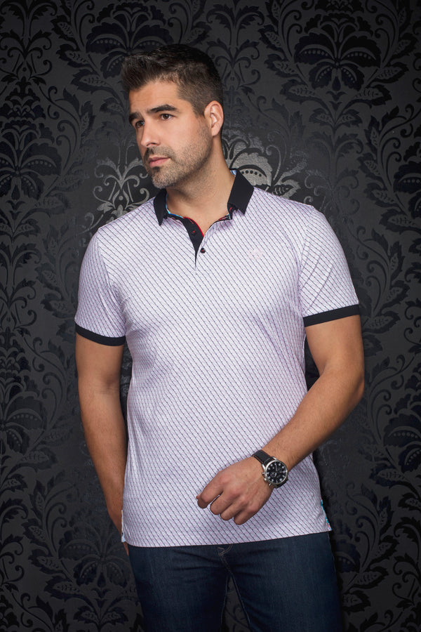 Men Au Noir Polo Jed Pink