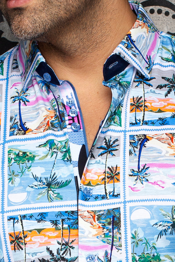 Men Au Noir Knit Shirt Kanaha Light Blue (SS)