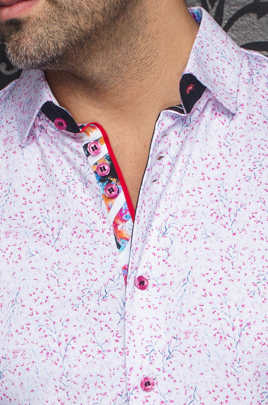 Men Au Noir Knit Short Sleeves Shirt Lando Pink