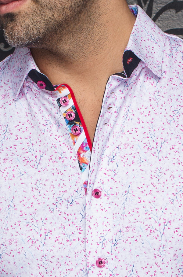 Men Au Noir Knit Short Sleeves Shirt Lando Pink