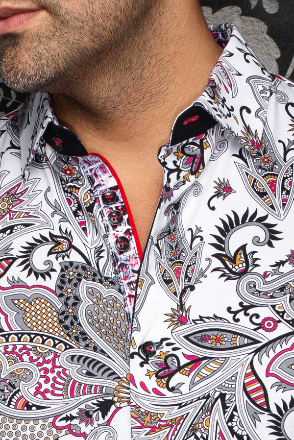 Men Au Noir Knit Shirt (SS) Matala White Multi
