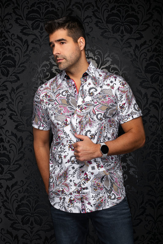 Men Au Noir Knit Shirt (SS) Matala White Multi