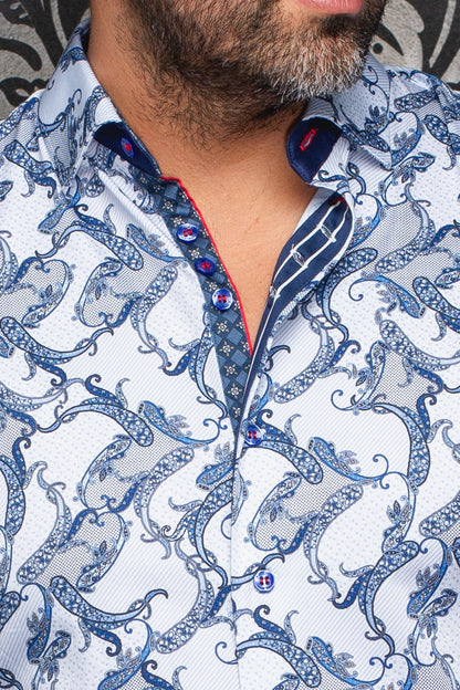 Men Au Noir Woven Shirt Mirage Blue