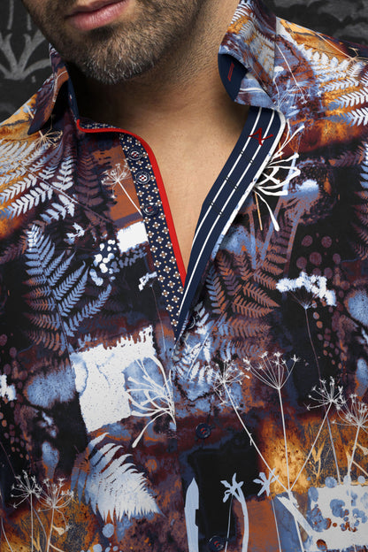 Men Au Noir Knit Shirt Olson Tobacco