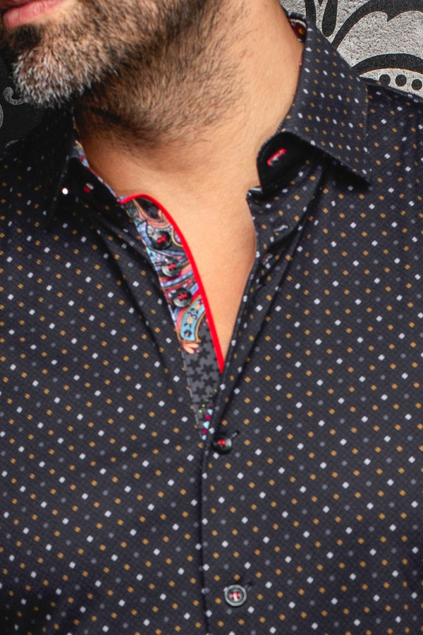 Men Au noir Knit Shirt Optimus Black/Gold