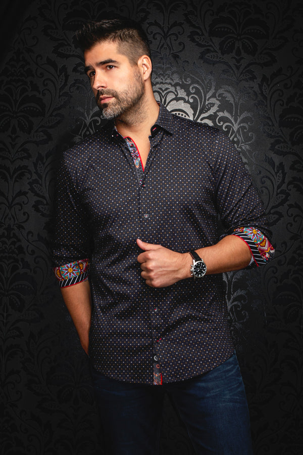 Men Au noir Knit Shirt Optimus Black/Gold