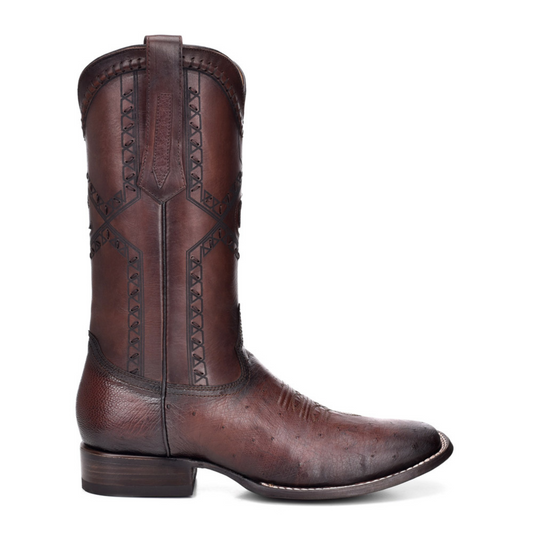 Ostrich Boots, Wide Square Toe - Men Cuadra CU426