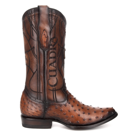 Ostrich Boots for Men, Round Toe - Men Cuadra CU303