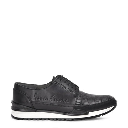 Black Exotic Leather Sneakers for Men – Elevate Your Look with Alligator Accents - Men Franco Cuadra Boot FC812 - El Rodeo Western Boutique