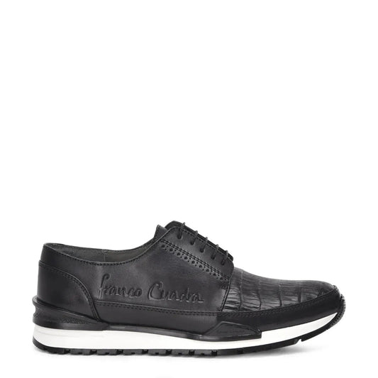 Black Exotic Leather Sneakers for Men – Elevate Your Look with Alligator Accents - Men Franco Cuadra Boot FC812 - El Rodeo Western Boutique