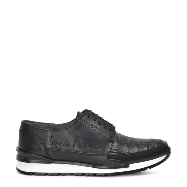 Black Exotic Leather Sneakers for Men – Elevate Your Look with Alligator Accents - Men Franco Cuadra Boot FC812 - El Rodeo Western Boutique
